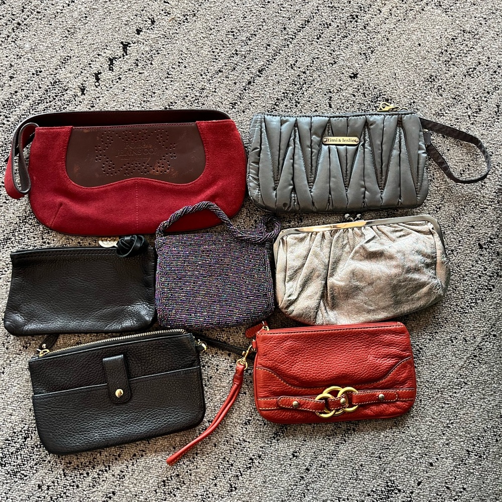 Lot of 7 wristlets & small purses